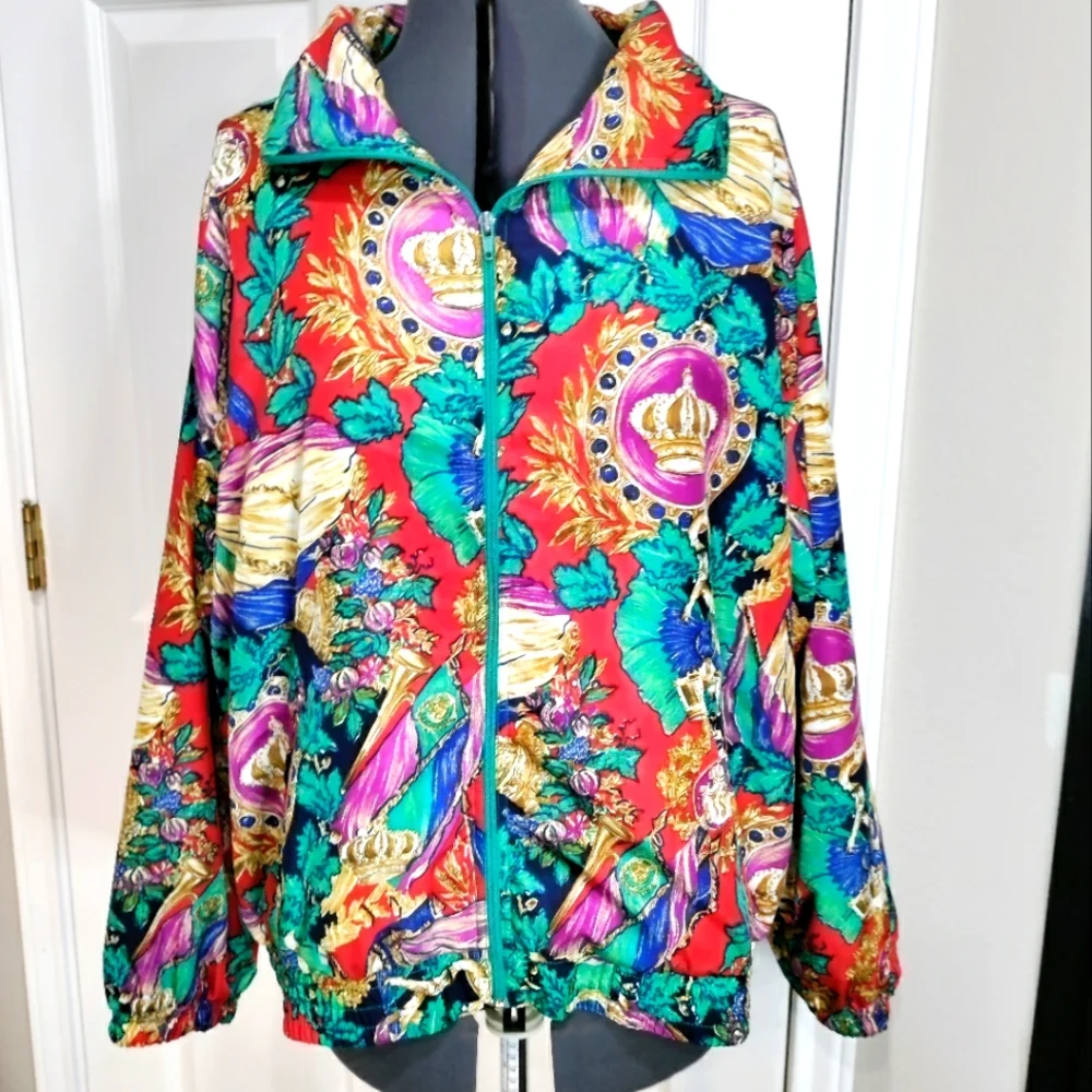 EVR div rousso apparel group women's wind breaker jacket vintage size La…